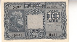 Banconote Da 10 Lire Lotto Di 1 Biglietto_ N°0435 Serie 426692-" 2 SCANSIONI- - Otros & Sin Clasificación