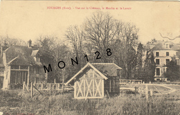 FOURGES (27)  VUE SUR LE CHATEAU,LE MOULIN ET LE LAVOIR - Fourges