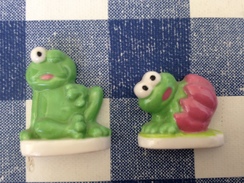 2 Feves Plates Grenouille - Animaux