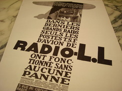 ANCIENNE PUBLICITE RADIO L.L 1930 - Affiches & Posters
