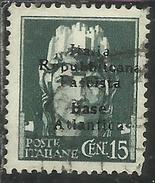 EMISSIONI LOCALI: BASE ATLANTICA 1943 CENT. 15c USATO USED OBLITERE' - Lokale/autonome Uitgaven