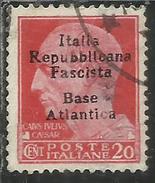 EMISSIONI LOCALI: BASE ATLANTICA 1943 CENT. 20 C. USATO USED OBLITERE´ - Ortsausgaben/Autonome A.