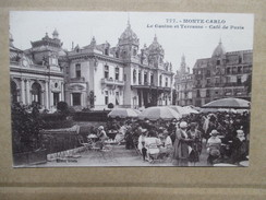 MONACO   -   MONTE -CARLO    -  LE CASINO ET TERRASSE   -  CAFE DE PARIS      TRES  ANIME   TTB - Bars & Restaurants