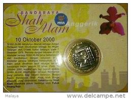 Malaysia 2000 1 Ringgit Nordic Gold Coin BU  Bi Metal Shah Alam Selangor Orchids Flowers - Malaysia