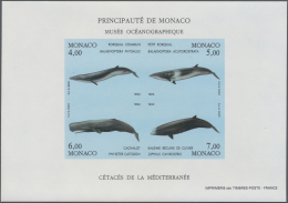 Monaco: 1993, Whales, IMPERFORATE Souvenir Sheet, 20 U/m Copies. Maury BF62 Nd - 4.500,- €. - Ungebraucht