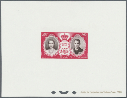 Monaco: 1956, Royal Wedding, Presentation Book Comprising A Mint And A Used Set, Both Bloc Specieux (gummed Paper), Two - Unused Stamps