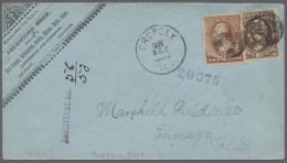 Alle Welt: 1886/1931, Group Of Seven Better Entires, E.g. Serbia Postage Dues, 1902 Lebanon, USA, Crash Mail Etc. - Sammlungen (ohne Album)