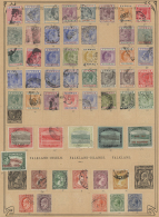 Alle Welt: 1850/1950 (ca.), Used And Mint Collection In An Ancient Album, Comprising E.g. Asia, British Colonies, Americ - Collezioni (senza Album)