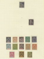 Französisch-Kongo: 1891/1900, Petty Collection On Album Pages, From 1891 Red Overprint 5c. On 1c. Dubois (not Signe - Gebraucht