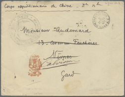 China - Besonderheiten: 1900/1937, French Military Mail In China (navy), Covers (4) Resp. Card (1). Inc. W. 1901 Ship P. - Other & Unclassified