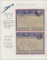 Südafrika - Ganzsachen: 1941/1977 - AEROGRAMMES: Collection Of 87 Air Letters, Written Up On Pages, With 14 WWII Mi - Other & Unclassified