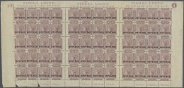 Sierra Leone: 1870/1890 (ca.), FISCALS, Lot Of 257 Stamps Within Large Units (incl. Marginal Inscriptions And Gutter Pai - Sierra Leone (1961-...)