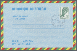 Senegal: 1980/1990 (ca.), AEROGRAMMES: Unusual Accumulation With About 350 Unused And CTO (philatelic Used) Aerogrammes - Senegal (1960-...)