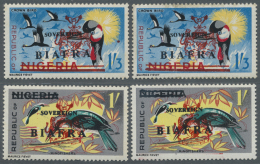 Biafra: 1968, "SOVEREIGN BIAFRA" Overprints, Two Complete Mint Sets. - Nigeria (1961-...)