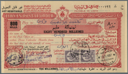 Libyen: 1957 - 1959, Wonderful Lot Of Libyan Postal Stationerys - Postal Orders - From 100 Milliemès To 1 LP, 16 - Libië