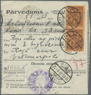 Lettland: 1925/1937, About 350 Franked Pärvedums (money Orders) With Many Different Cancellations And Some Better F - Lettonie