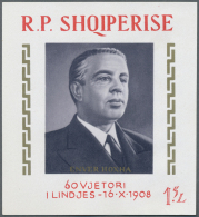 Albanien: 1968, Blockausgabe Zum 60. Geburtstag Von Enver Hoxha Anlagebestand Von 32 Bocks, Postfrisch Mit Teils üb - Albanie