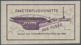 Raketenpost: 1933/4 Spannender Posten Mit Ca. 26  Sog. Zucker Raketenbelgen - Dabei 3 KEHRDRUCKE Auf Karten, Originalunt - Autres & Non Classés