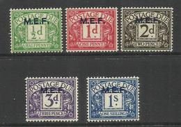 M.E.F. OCCUPAZIONE STRANIERA BRITANNICA MEF 1942 SEGNATASSE POSTAGE DUE TASSE TAXE SERIE COMPLETA COMPLETE SET MNH - British Occ. MEF