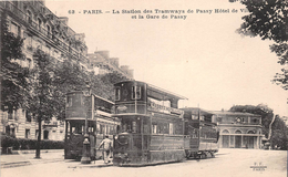 ¤¤  -  62   -  PARIS   -  La Station Des Tramways De Passy Hôtel De Ville Et La Gare De Passy  -  ¤¤ - Arrondissement: 16