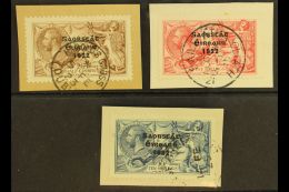 1922-23 SEAHORSES WIDE DATE  2s6d To 10s, SG 64/66, Each On A Piece Tied Feb. 1923 Cds. (3) For More Images,... - Autres & Non Classés