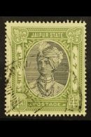 JAIPUR  1932-46 Inscribed "POSTAGE" 4a Black And Grey-green, SG 64, Very Fine Used. For More Images, Please Visit... - Other & Unclassified