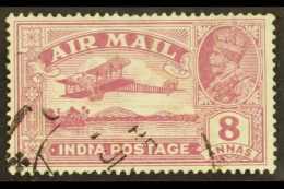 1929  8a Purple Air Post With "Reversed Serif" Variety, SG 224b, Fine Used With Light Cancel Clearly Showing This... - Other & Unclassified