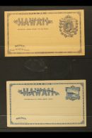 POSTAL STATIONERY  1889 1c+1c Grey Violet On Buff Complete Pair Unused (UY3) &  2c Sapphire Reply Card (UY4r)... - Hawai