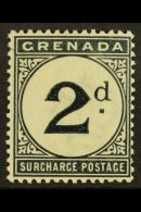 POSTAGE DUE  1892 2d Blue-black, Watermark Crown CA, SG D2, Fine Mint. For More Images, Please Visit... - Granada (...-1974)