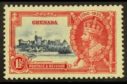 1935  1½d Deep Blue And Scarlet Silver Jubilee, Kite And Horizontal Log, SG 147 L., Very Fine Mint. For... - Grenada (...-1974)