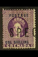 1875  1s Deep Mauve, SG 13, "Spec" ½ Of A Pair Overprinted "Specimen", All Pairs Were Split Before... - Grenada (...-1974)