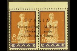 ITALIAN OCCUPATION  KEFALONIA AND ITHACA 1941 80L+80L Violet And Brown With Opt On Horiz Pair, Sassone 16, Very... - Autres & Non Classés