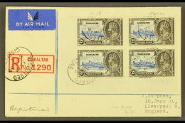 1935  2d Silver Jubilee With EXTRA FLAGSTAFF Variety, SG 114a, Fine Used In A Lower Left Corner Marginal... - Gibilterra