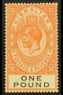 1925-32  £1 Red-orange And Black, SG 107, Fine Fresh Mint. For More Images, Please Visit... - Gibraltar