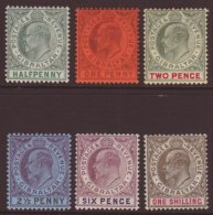 1903  KEVII Set To 1s, Wmk Crown CA, SG 46/51, Very Fine Mint. (6 Stamps) For More Images, Please Visit... - Gibilterra