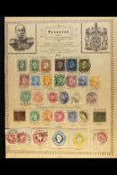PRUSSIA  1850-67 Used Collection On An Old 1880's Schaubek Printed Album Page With No Empty Spaces, Includes... - Other & Unclassified