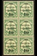 TOGO  FRENCH OCCUPATION 1914 10 On 5pf Green Surcharge BLOCK Of 6 (2x3, Positions 15-16, 25-26 & 35-36),... - Autres & Non Classés