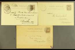 MADAGASCAR  1896-1897 Three Overprinted 1895 10c Postal Stationery Postcards (H&G 1), Used, One Addressed To... - Otros & Sin Clasificación