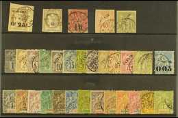 FRENCH GUIANA  1887-92 USED 19TH CENTURY SELECTION Presented On A Stock Card. Includes 1887  0.25 On 30c On... - Autres & Non Classés