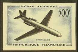 1957-59  500f Blue & Black AIR POST Imperf, Yv 36a, Never Hinged Mint For More Images, Please Visit... - Autres & Non Classés