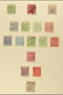 1872-1891 FINE USED COLLECTION  On Leaves, All Different, Inc 1872 6c On 3d, 1876-77 6d & 1877 4d On 3d "VR"... - Fiji (...-1970)