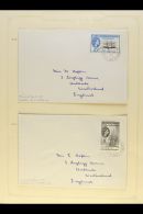 1954-62  Ships Definitives Complete Set Of 15, SG G26/40, Very Fine Used On A Group Of Matching Covers To England... - Falkland Islands