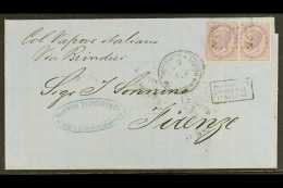 1867  (3 Dec) Cover Endorsed "Col Vapore Italiano / Via Brindisi" Sent From Alexandria To Firenze, Bears Two... - Other & Unclassified