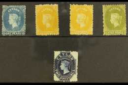 1867-70  FINE MINT REVERSED WATERMARK GROUP. On Specially Produced Handmade Paper, CC Watermark, Perf 12½... - Ceylon (...-1947)