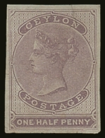 1857-64  ½d Reddish Lilac Imperf (blued Paper), SG 16, Very Fine Lightly Hinged Mint With 4 Large Neat... - Ceylan (...-1947)