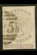 1857-64  ½d Dull Mauve, SG 17, Very Fine Used, Small Part Numeral Postmark With Neat Margins Just Brushing... - Ceylan (...-1947)