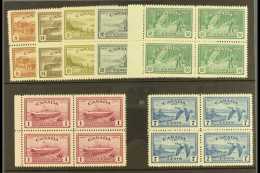 1946-47  Peace Complete Set, SG 401/07, Superb Never Hinged Mint BLOCKS Of 4, Very Fresh. (7 Blocks = 28 Stamps)... - Sonstige & Ohne Zuordnung