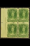 1860-63  8½c Deep Green White Paper, SG 26, Fine Mint Left Marginal IMPRINT BLOCK Of 4, Fresh. (4 Stamps)... - Other & Unclassified