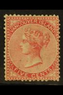 1865  5c Rose Perf 14 (SG 13, Unitrade 5), Mint, A Few Shortish Perfs, Fresh Colour. For More Images, Please... - Other & Unclassified