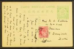 1911  (27 Feb) China 1c Postal Card To Ireland Bearing KEVII 1a Red, Tied By THAYETMYO Squared Circle Cancel.... - Birmanie (...-1947)